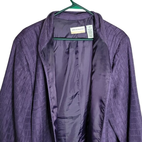 Alfred Dunner Jacket Coat Open Front Built In Shoulder Pad Purple Women Plus 20W - Picture 3 of 8